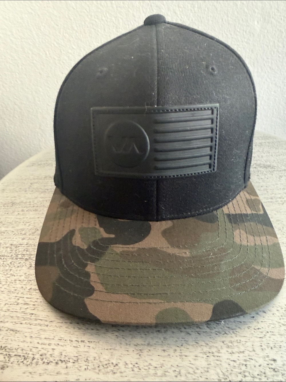RVCA Black Crown 210 Fitted with Camo Brim